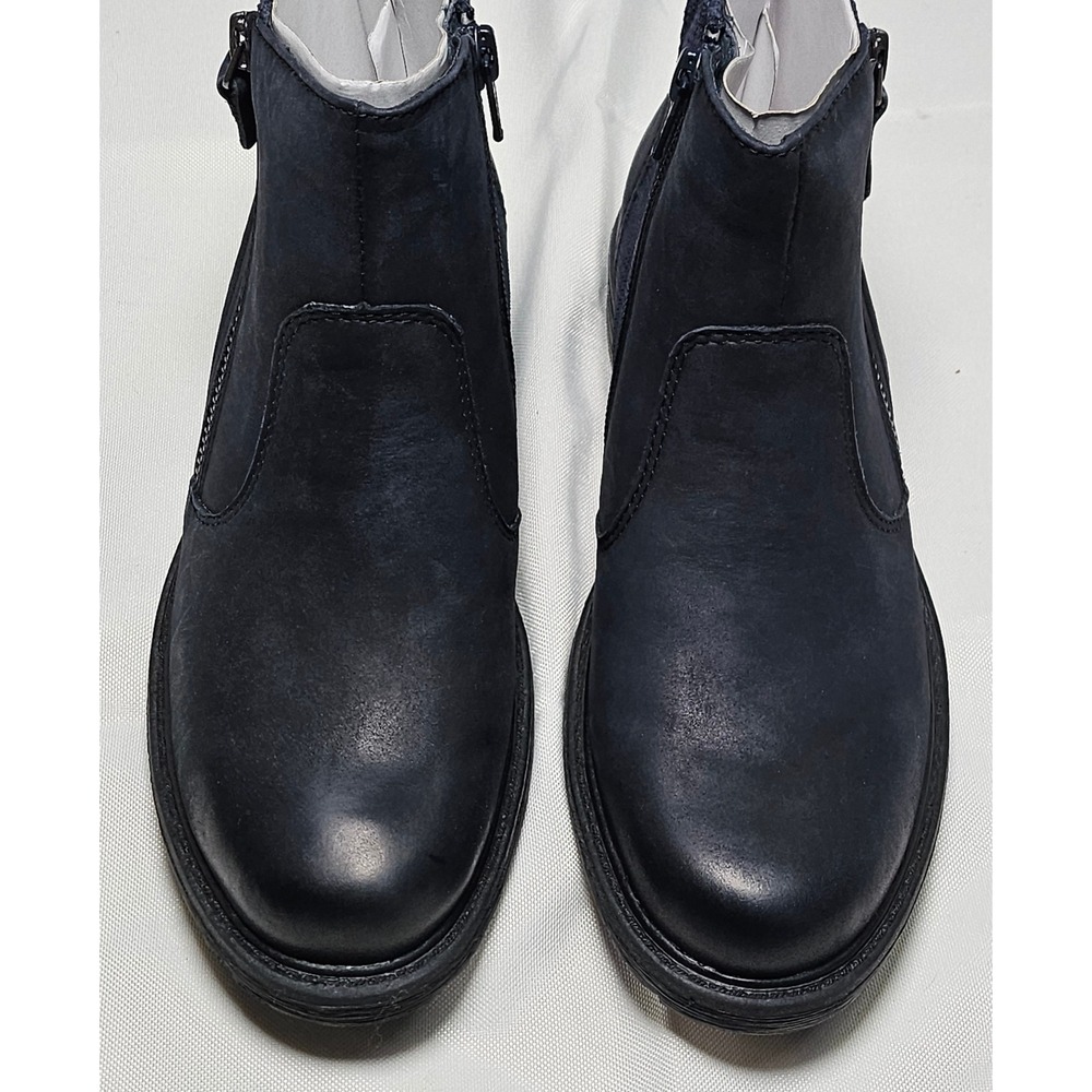 Earth Jordan Navy Vintage Leather Ankle Boots Women's Size 5.0 Zip‎ Closure NEW